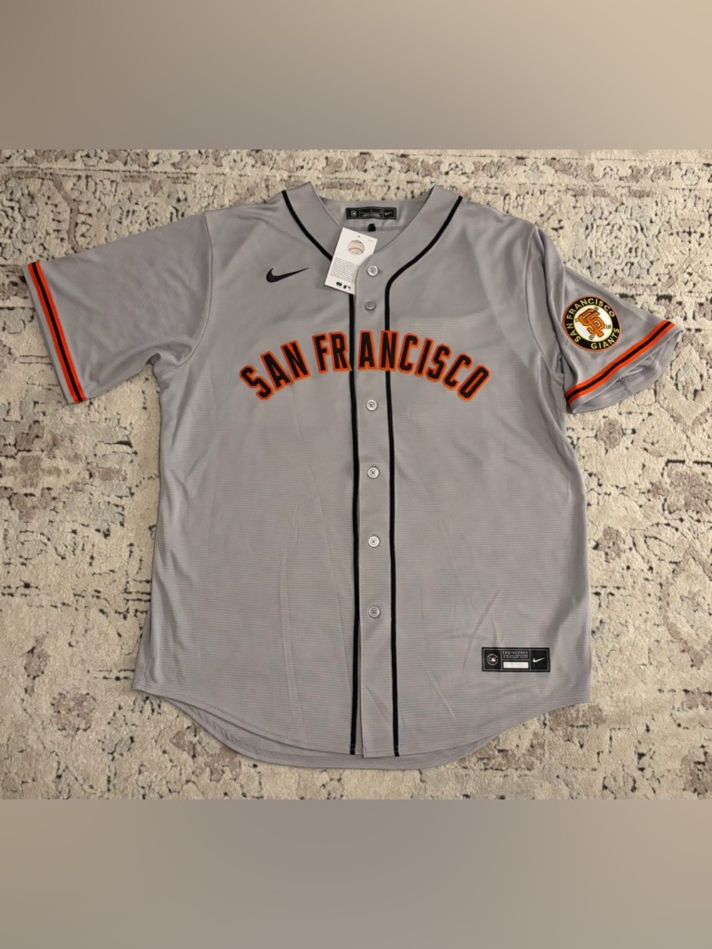 Nike San Francisco Giants Gray Buster Posey #28 Baseball MLB Jersey Men's Size L - Picture 2 of 9